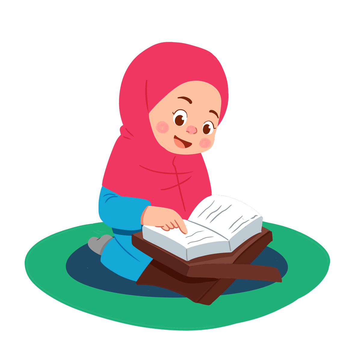 —Pngtree—muslim kid read quran